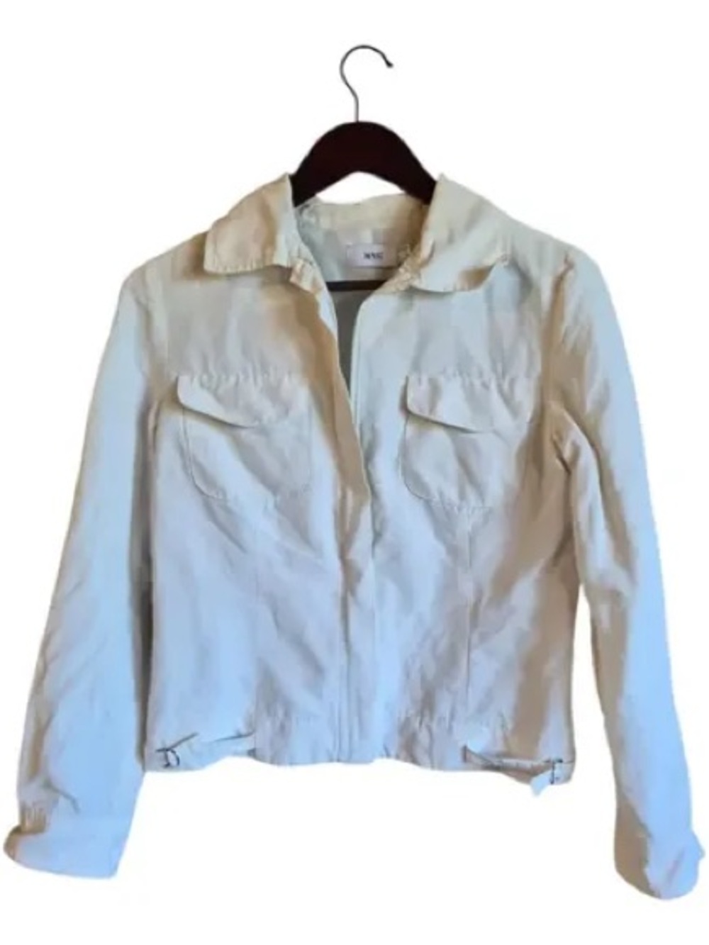 Mango White Women's Utility Jacket with Flap Pockets